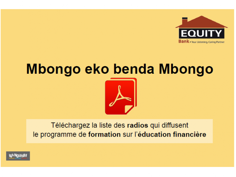 Liste des radios diffusant "Mbongo eko benda Mbongo"